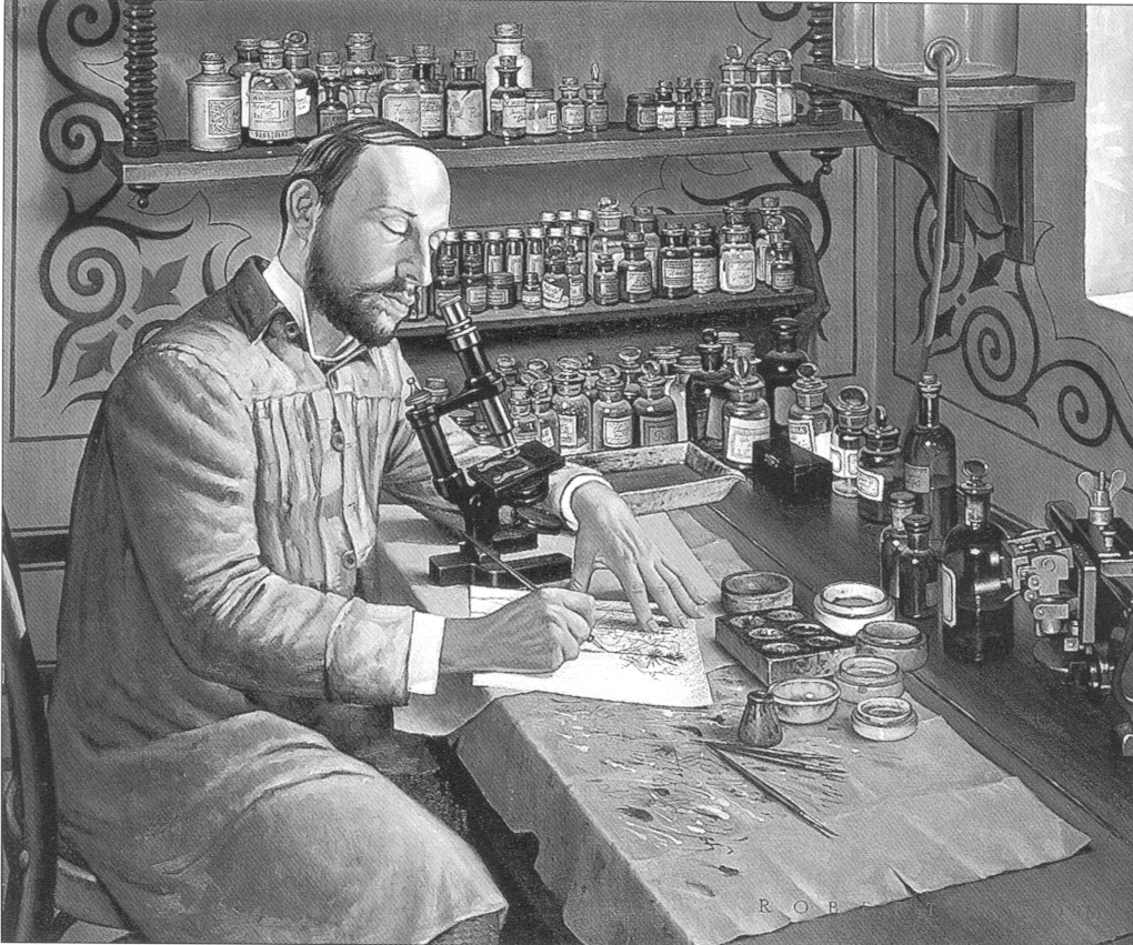 Ramon y Cajal en el laboratorio (Thom)