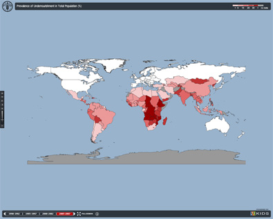Mapa del hambre en el mundo. 