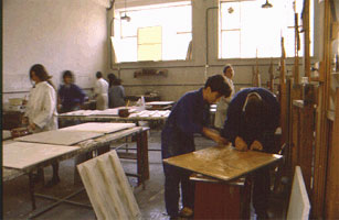 Restauración en la Facultad de Bellas Artes.