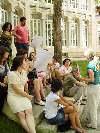 La investigadora Pérez-Montserrat en una de sus actividades geológicas. / E.M. P-M. 