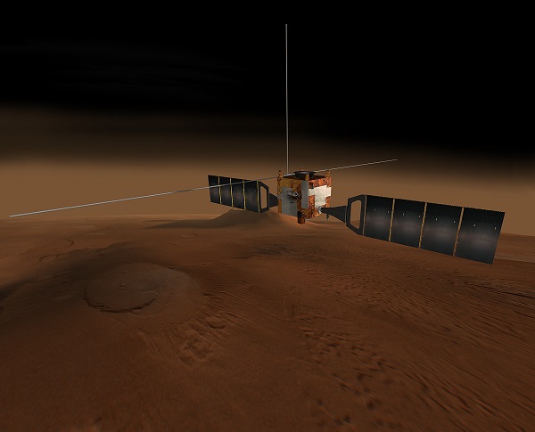 Ilustración de la nave Mars Express. / NASA/JPL/Corby Waste.