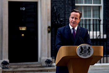 El primer ministro británico, David Cameron, ha presentado su dimisión al conocer el resultado. / Oficina del Primer Ministro. 