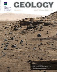 El estudio se destaca en la portada de enero de Geology.