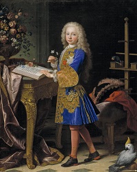 Carlos III, niño, en su gabinete, óleo de Jean Ranc. Hacia 1724. / Museo Nacional del Prado. 