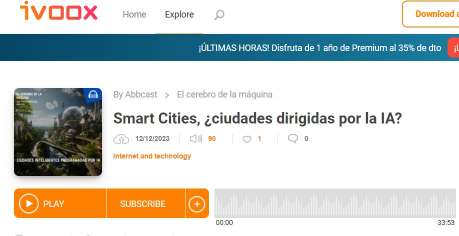 El integrante Borja Moya Gómez pariticpa en podcast sobre inteligencia artificial y ciudades inteligentes