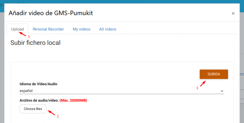 Añadir video a Pumukit