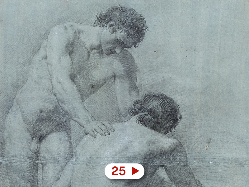 Imagen obra 25, enlace a audio guía Estudio de dos modelos masculinos desnudos entrelazados