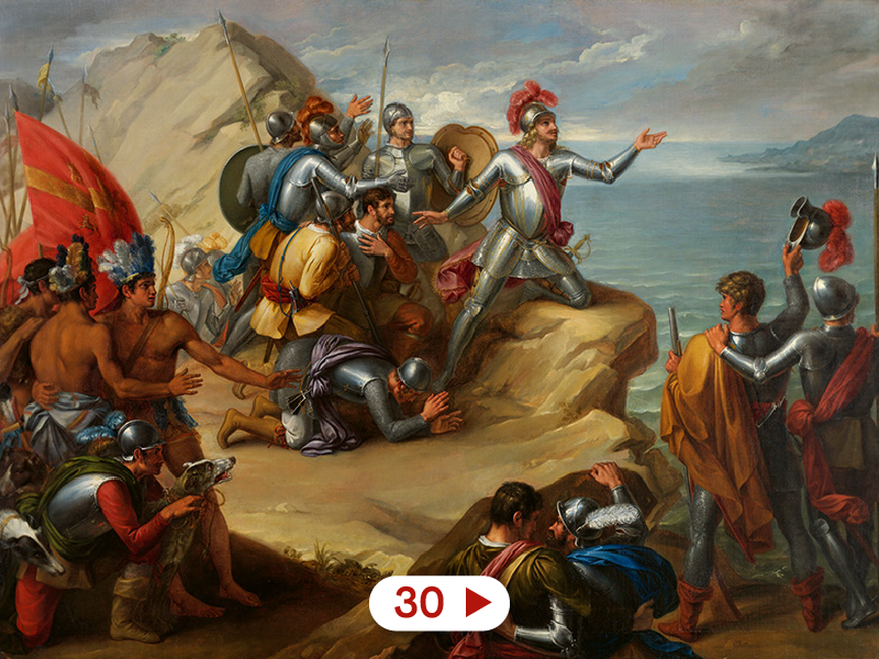 Imagen obra 30, enlace a audio guía Vasco Núñez de Balboa descubre los Mares del Sur