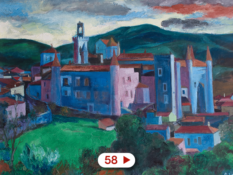 Imagen obra 58, enlace a audio guía Paisaje con ciudad de la Toscana