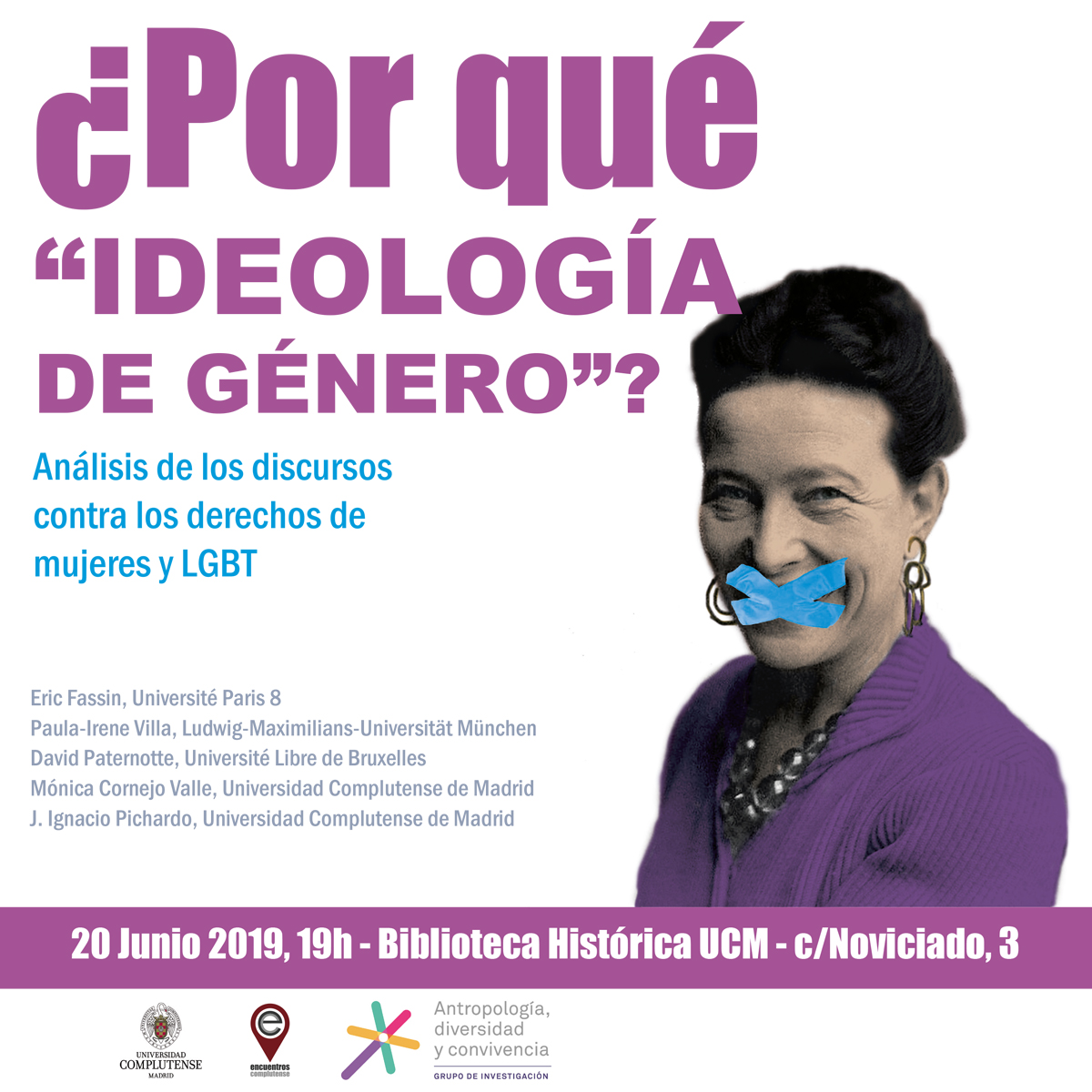 Debate: "¿Por qué “ideología de género”?: análisis de los discursos contra los derechos de las mujeres y LGTB", Madrid, 20 junio de 2019.