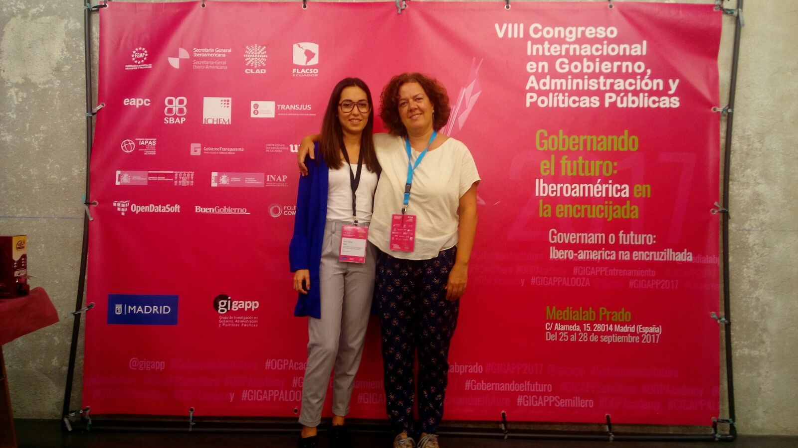  María Velasco y Raquel Santos (UCM-EyP) participan en el VIII Congreso Internacional en Gobierno, Administración y Políticas Públicas de GIGAPP. 25 de septiembre de 2017.