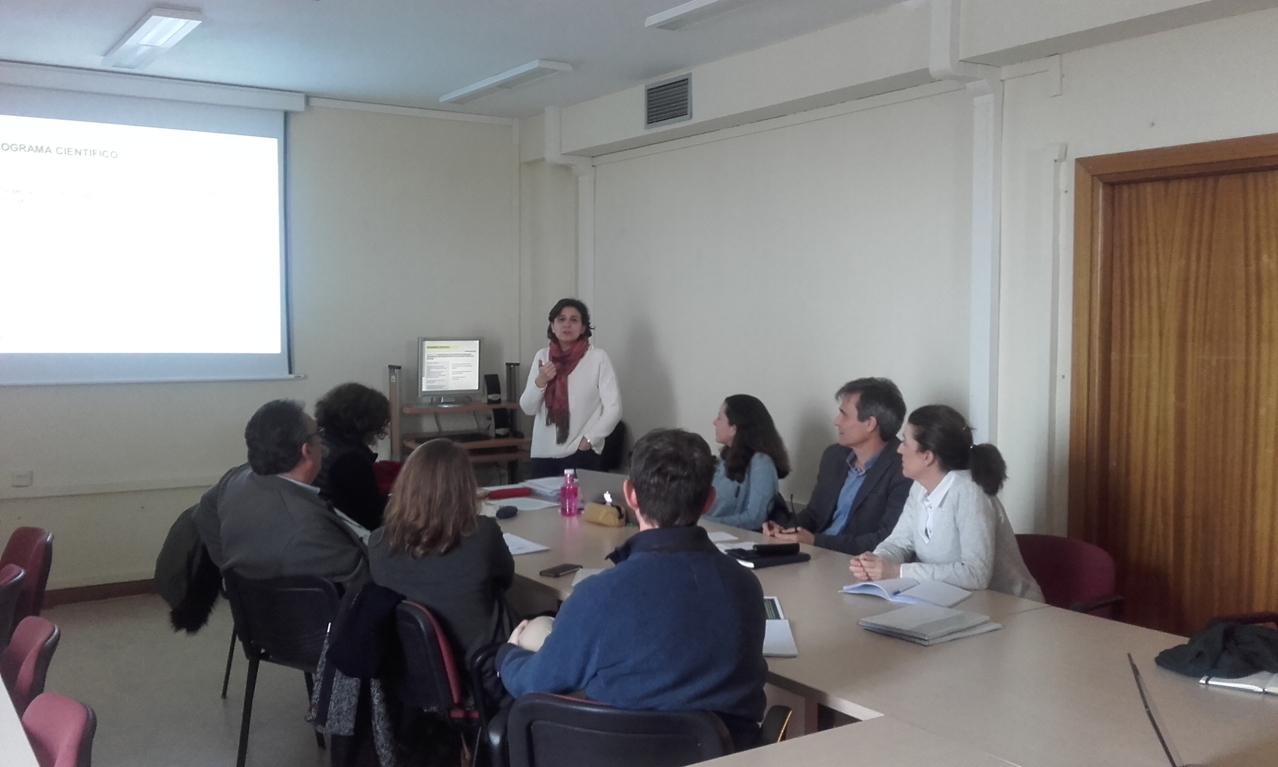 Reunión del comité de gestión en la Facultad de Geografía e Historia. 19 de febrero de 2018.