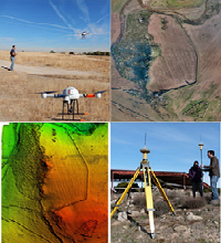 DRON MD4-1000 and GPS TOPCON GR-5. Photogrammetry and Digital Elevation Model at the Llerena site (Badajoz).