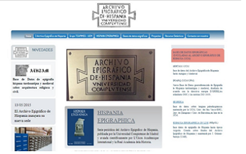 Portada de la página web del "Archivo Epigráfico de Hispania". Pulse en la imagen para acceder a dicha página.