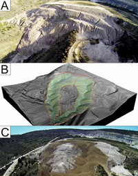 Restoration of a landslide at the Nuria Mine, 2015.