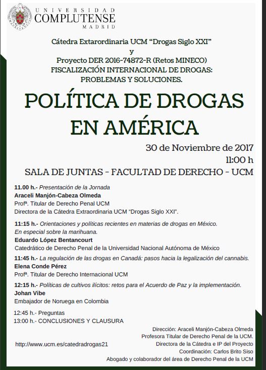 Programa Cátedra Extraordinaria UCM "Drogas Siglo XXI"