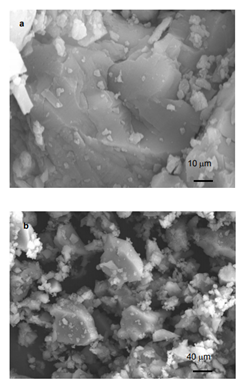 Micrografías de microscopía electrónica de barrido MEB de cemento 52.5 R
