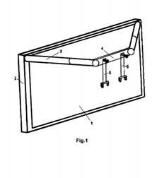 Aparecen además la lente tipo Fresnel, el marco de la lente, las barras extensibles, con una barra que las conecta y un sistema para engarzar.