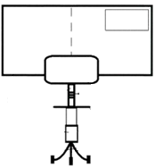 Diagram of the front view of the desk