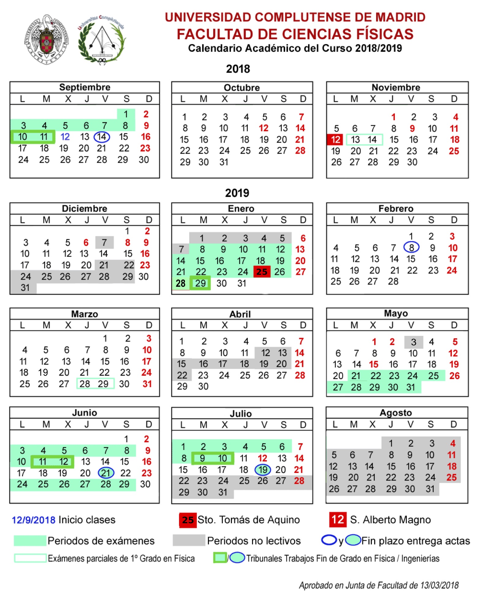 Universidad Complutense De Madrid calendario laboral ucm