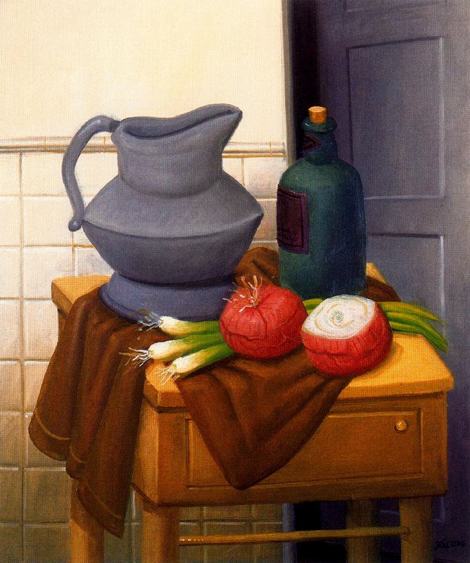 Botero. Naturaleza muerta con cebollas. 1999