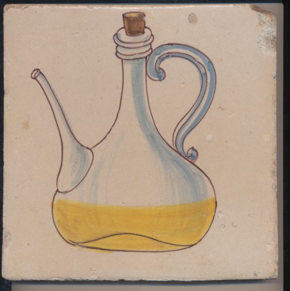 ANÓNIMO / Azulejo de cocina con aceitera, s.f. (s. XIX)