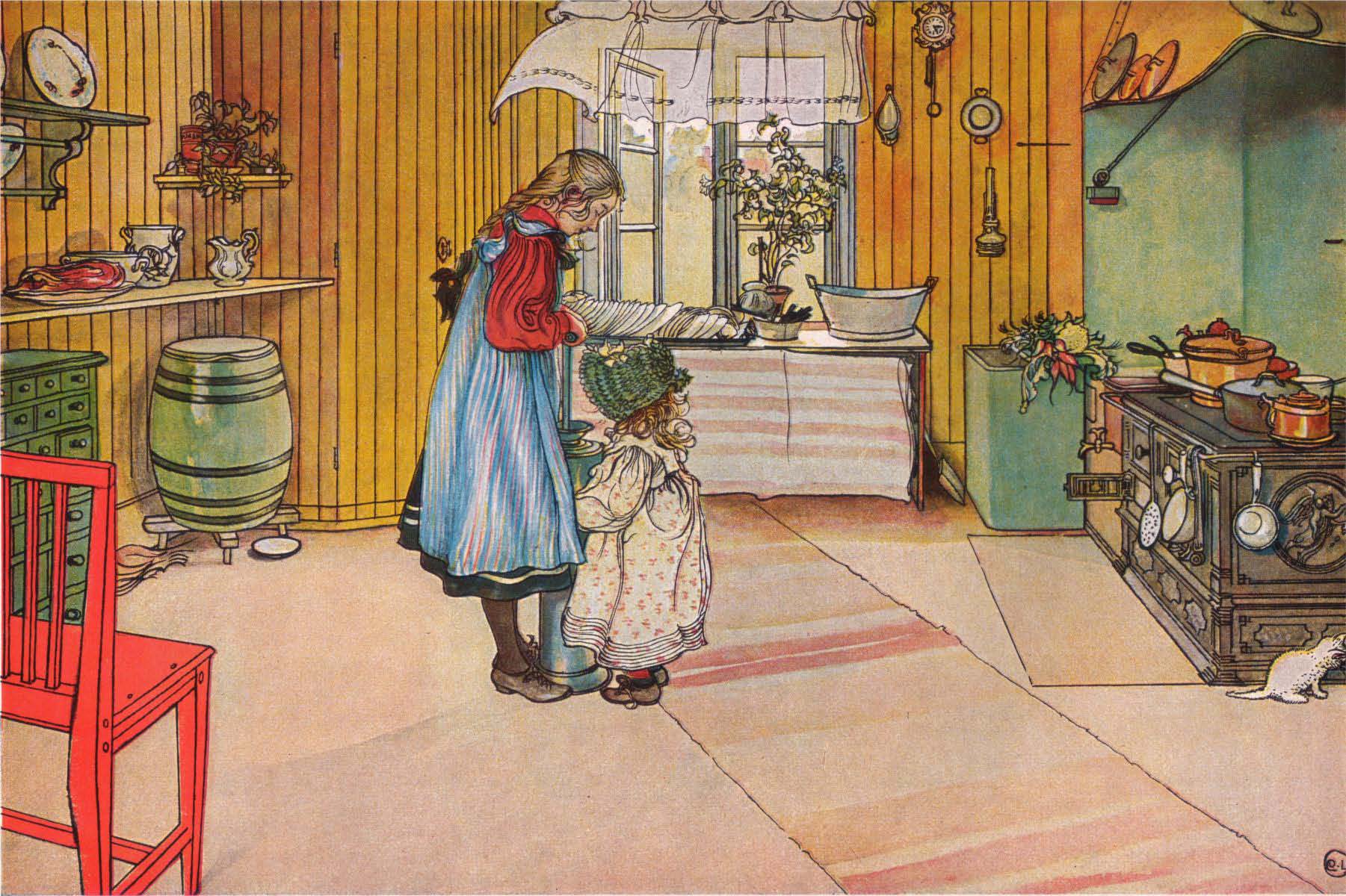 Carl Larsson. La cocina - hacia 1898