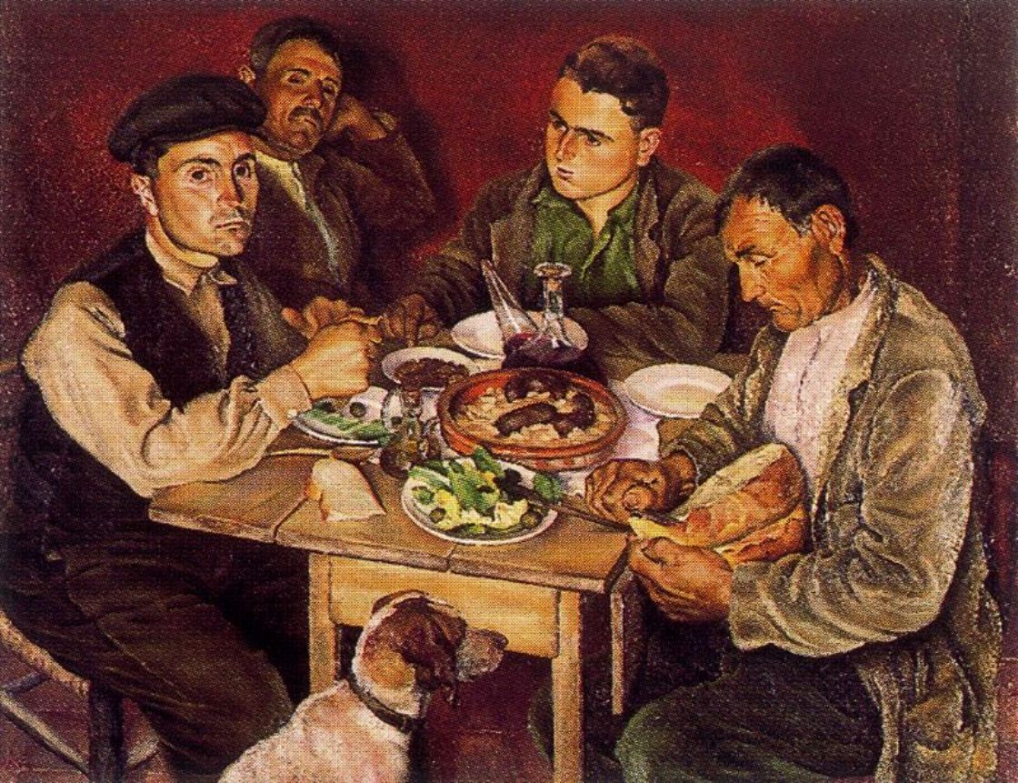 Josep de Togores. Hombres en la mesa (Homes a taula) - 1933