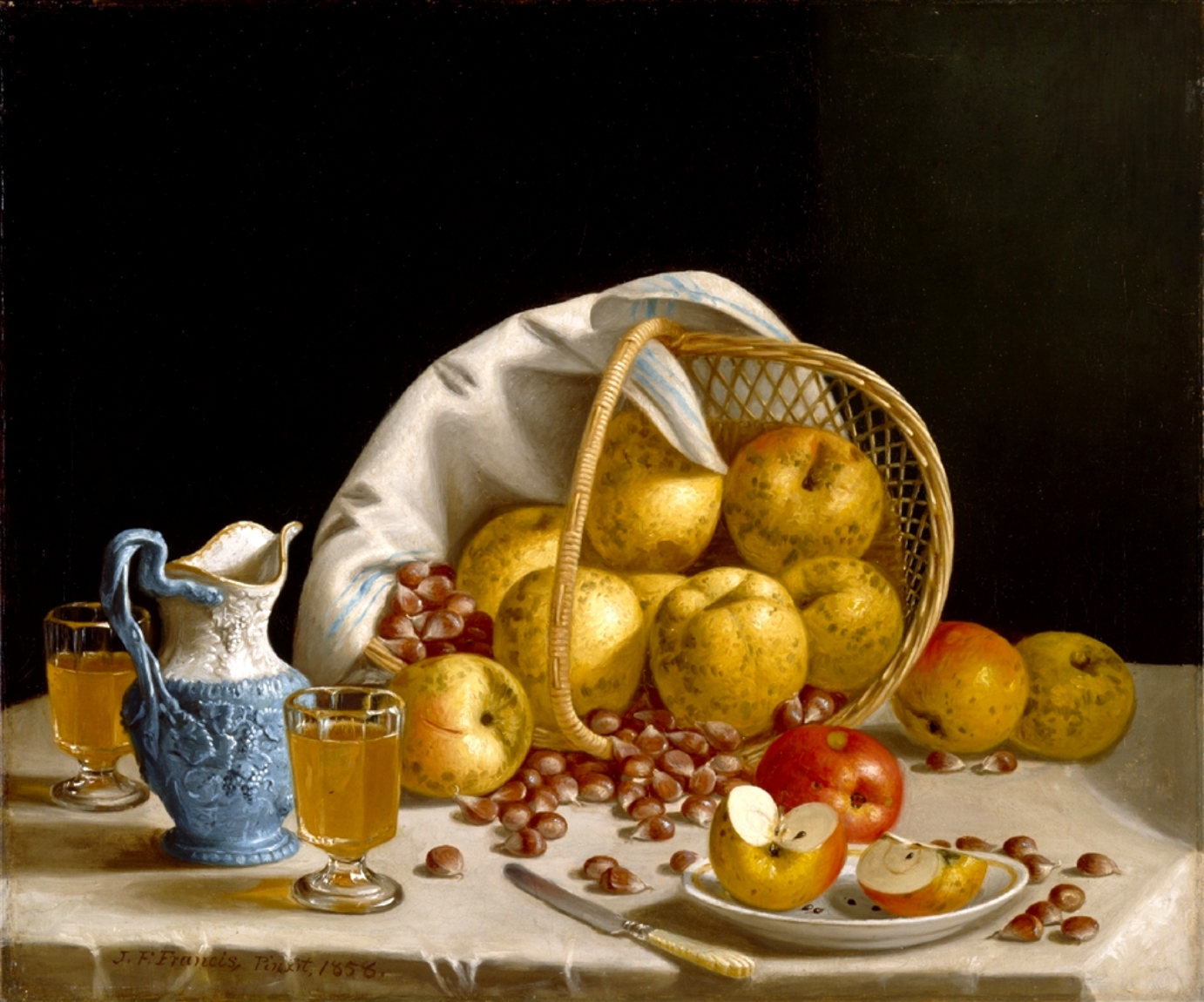 John F. FRANCIS,  Bodegón con manzanas amarillas - 1858
