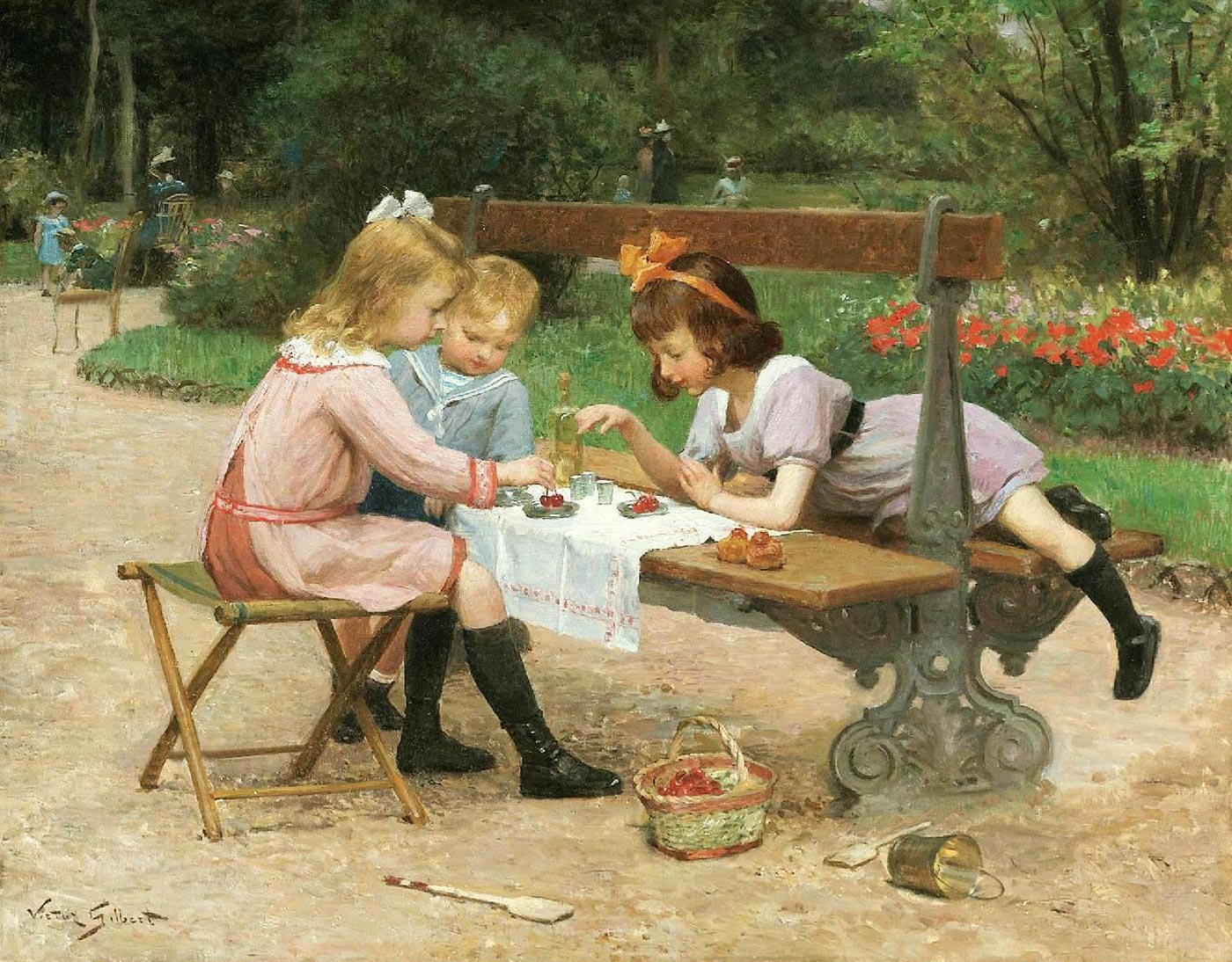 Victor Gabriel GILBERT. El gusto en el jardín público - después de 1880