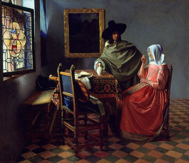 Jan Vermeer - Glass of wine - c 1661
