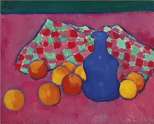 Alexej von Jawlensky. Blaue vase mit orangen - 1908