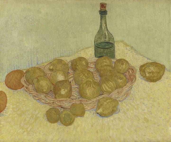  Vincent van Gogh (1853 - 1890) Basket of lemons and bottle, 1888