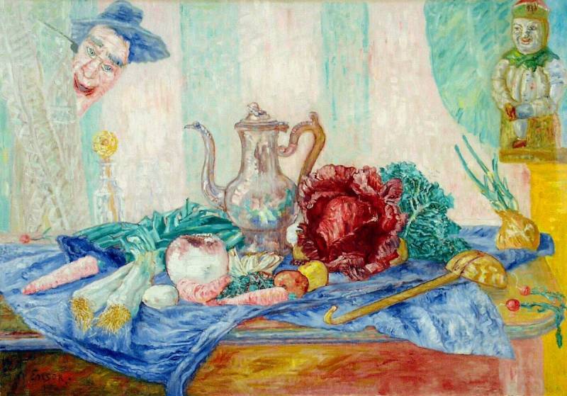  James Ensor (1860 - 1949) Still life with a cabbage, 1921