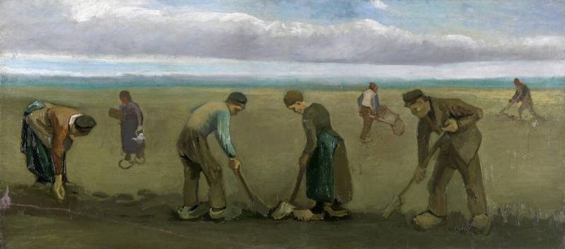 Vincent van Gogh (1853-1890) Peasants planting potatoes, 1884