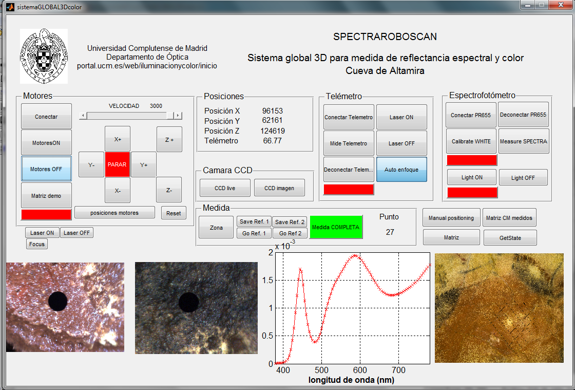 GUI Spectraroboscan working in Altamira