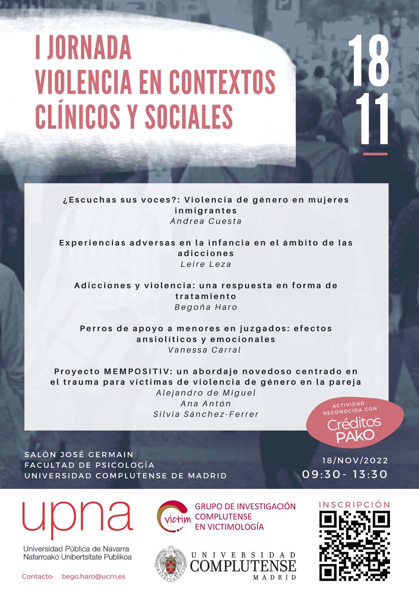 Celebradas con gran éxito la I Jornada “Violencia en Contextos Clínicos y Sociales”. 