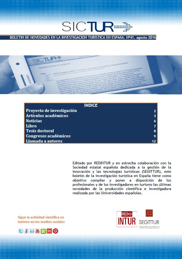 El Programa de I+D en el Boletín de SICTUR nº41