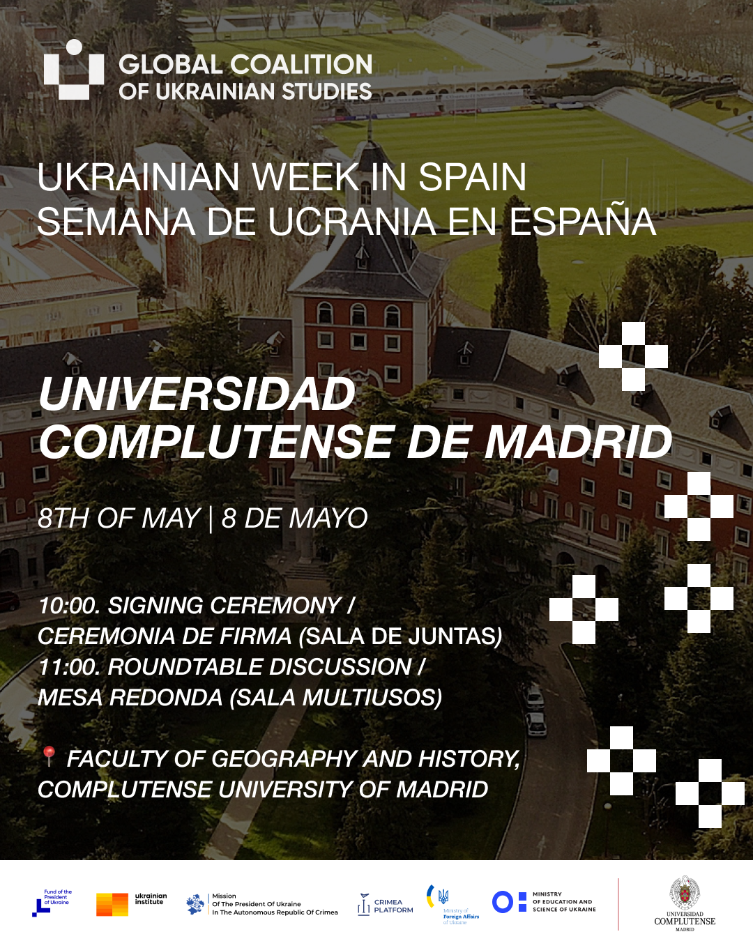 Mesa redonda "Three Perspectives on Ukrainian-Spanish Relations: History, International Law, and Contemporary Geopolitics", 8 de mayo de 2026