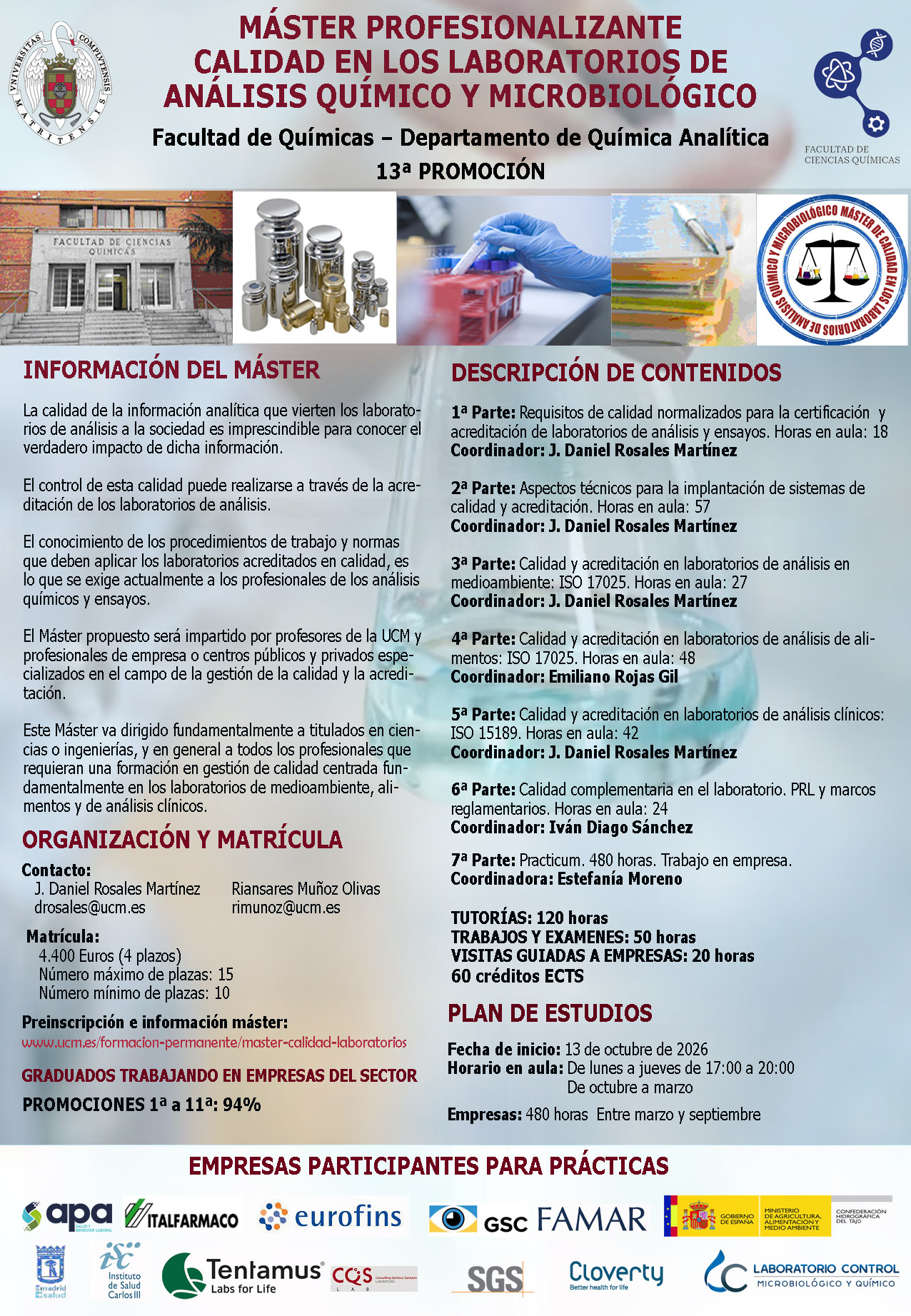 Infórmate sobre del Máster de Calidad