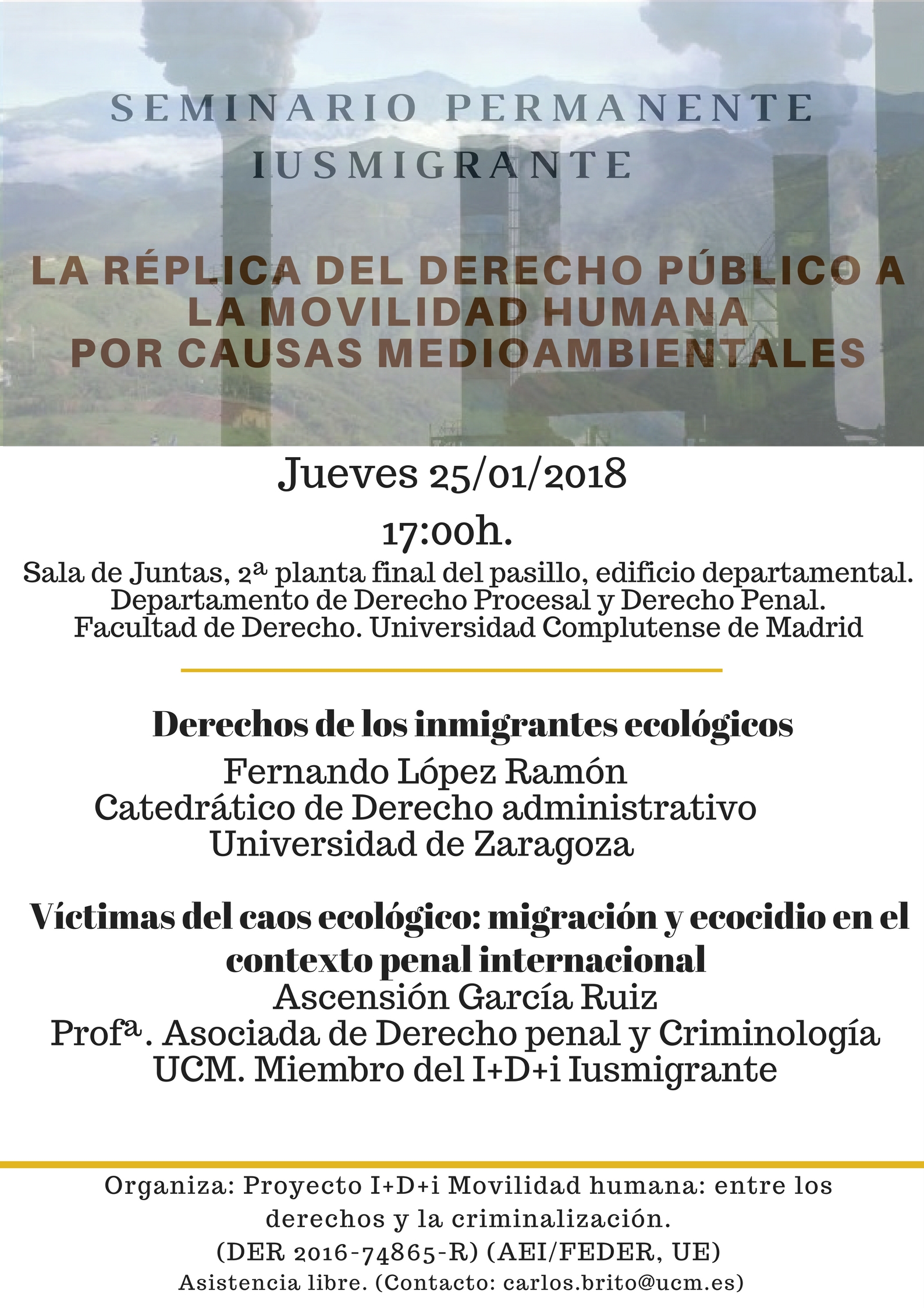 Seminario permanente IUSMIGRANTE 25/01/2018, 17h.