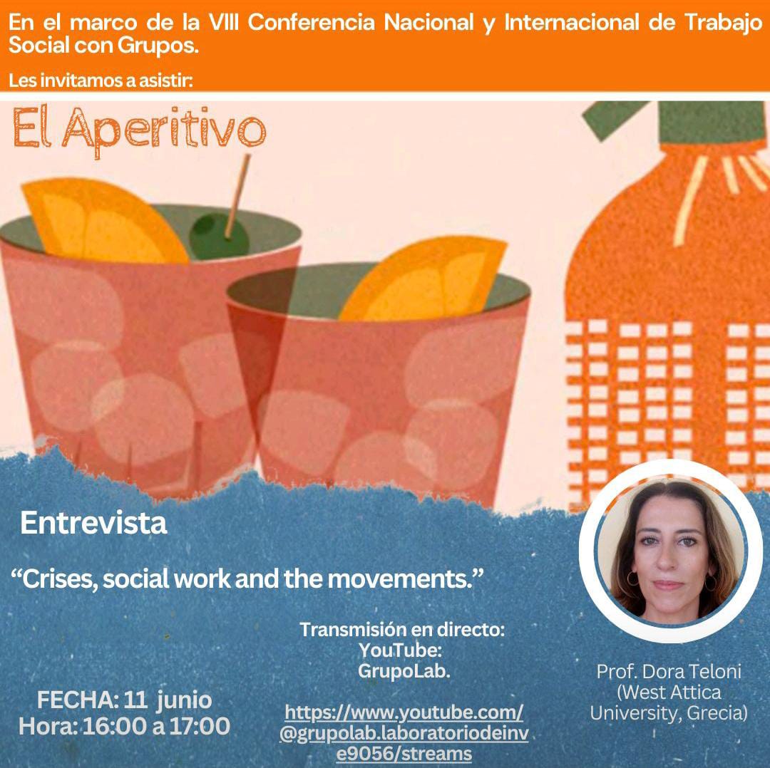 El Aperitivo - "Crises, social work and social moments". Prof Dora Teloni.
