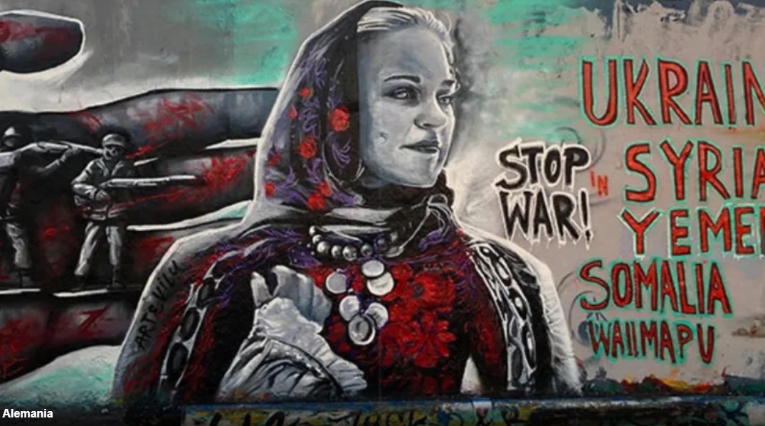 Pintadas que claman contra la guerra en Ucrania