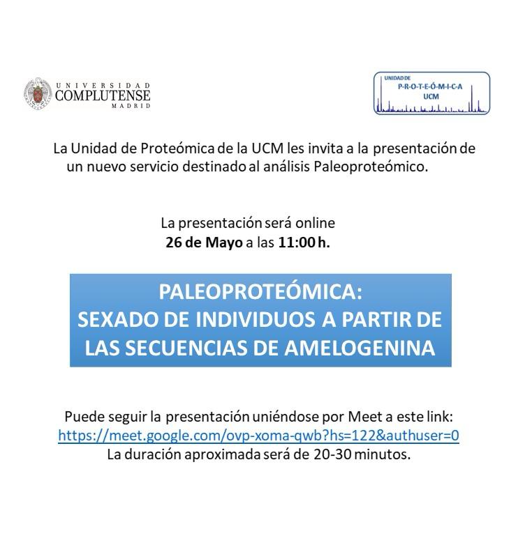 Paleoproteómica y sexado restos humanos (26 de mayo)