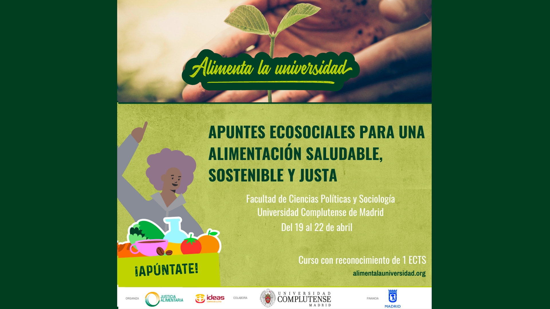 Cursos: Alimentación Saludable y Sostenible. Facultad Ciencias Políticas y Sociología