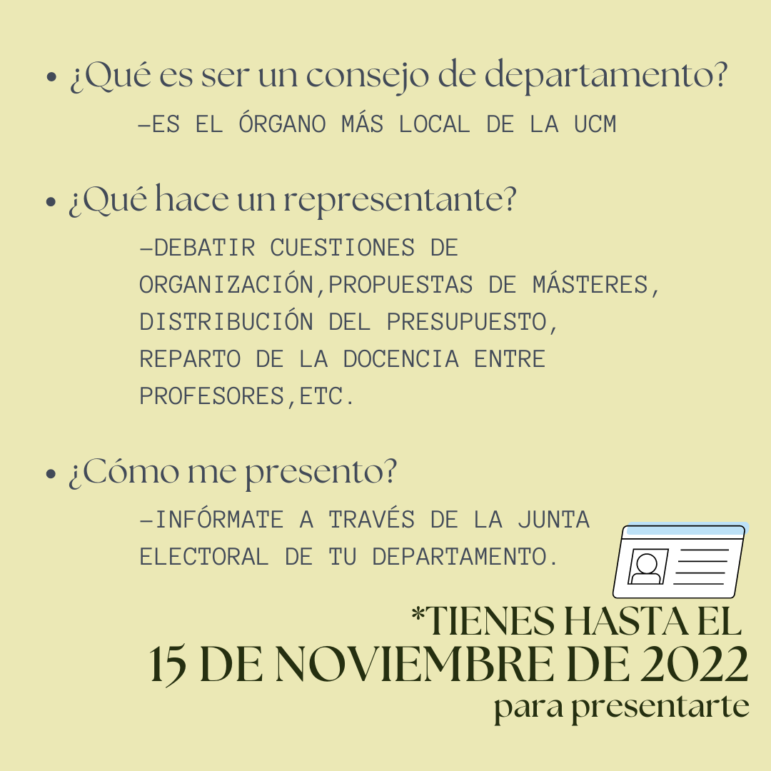 Elecciones a Representantes en Consejos de Departamento 2022-2023