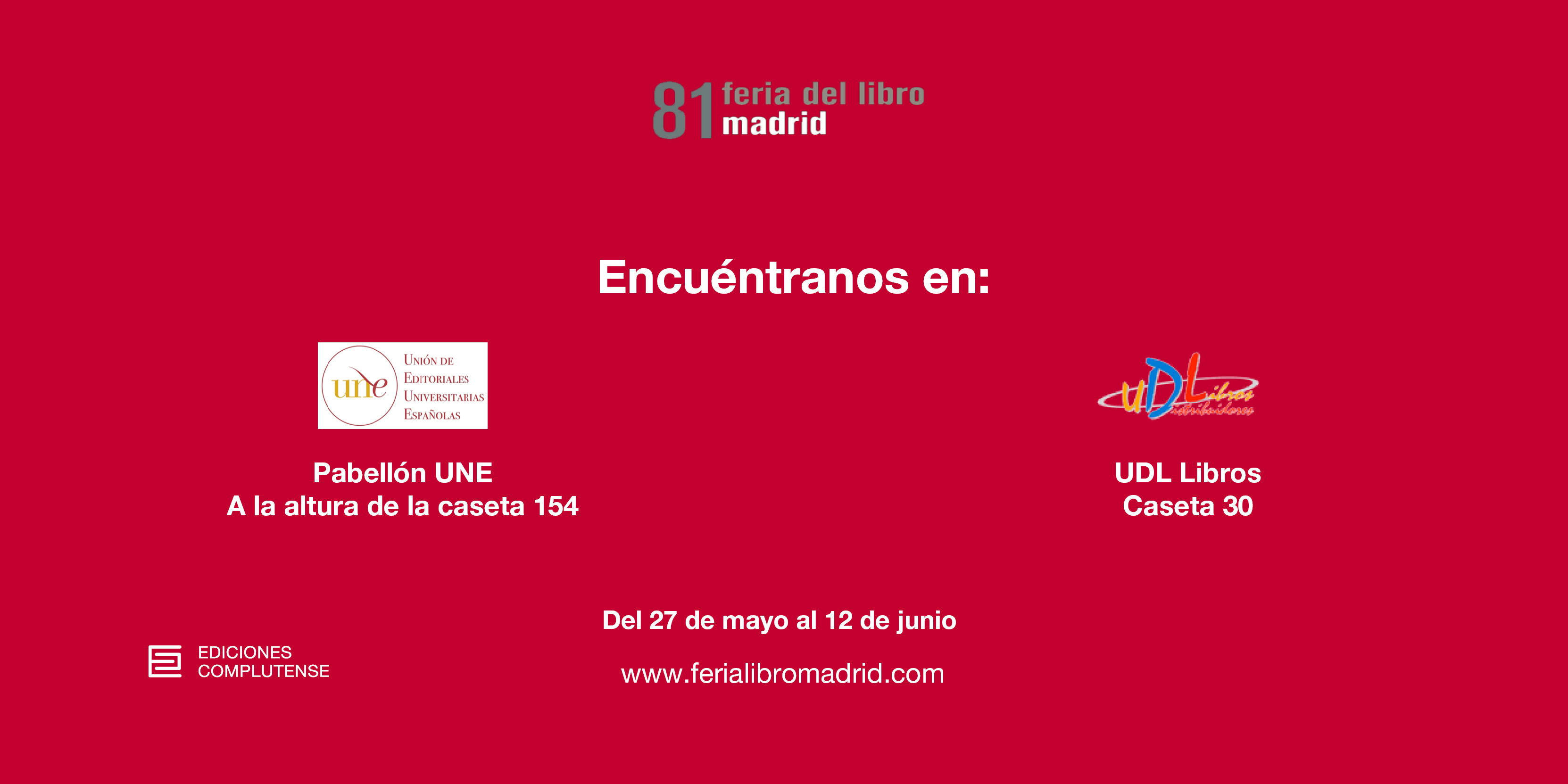 Ediciones Complutense participa en la Feria del Libro de Madrid 