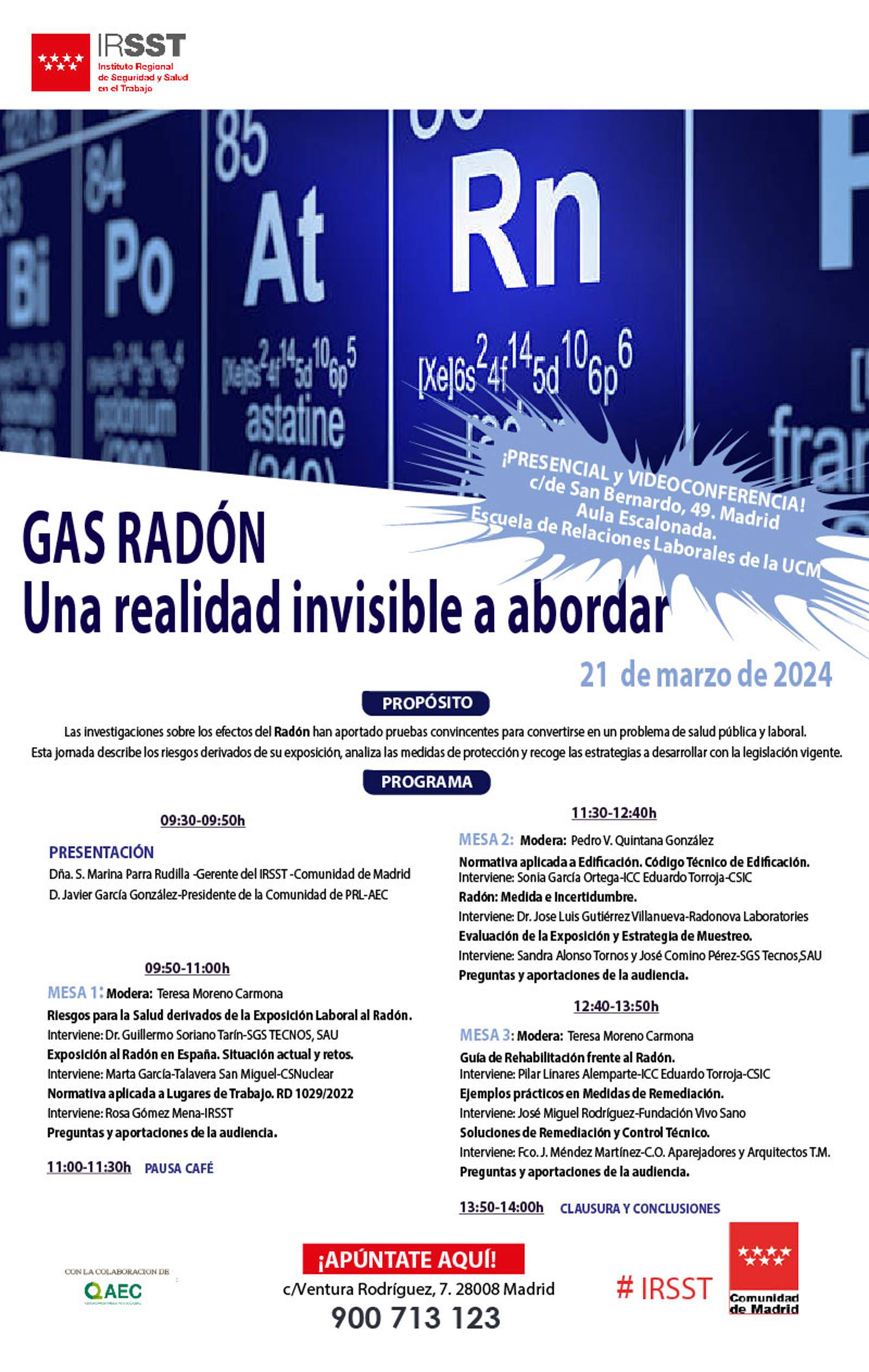 Gas radón, una realidad invisible a abordar