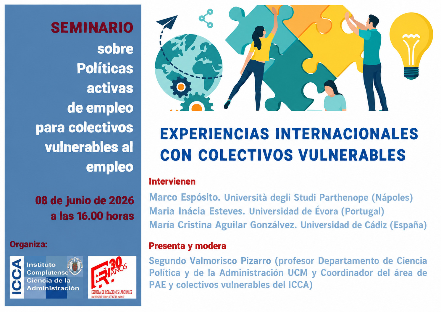 Seminario sobre políticas activas de empleo para colectivos vulnerables al empleo 