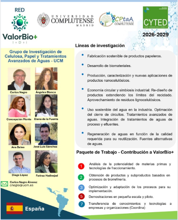 El grupo CPYTAA se incorpora a la red iberoamericana ValorBio+ para impulsar la bioeconomía circular